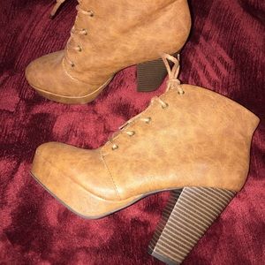 Brown small boot heels